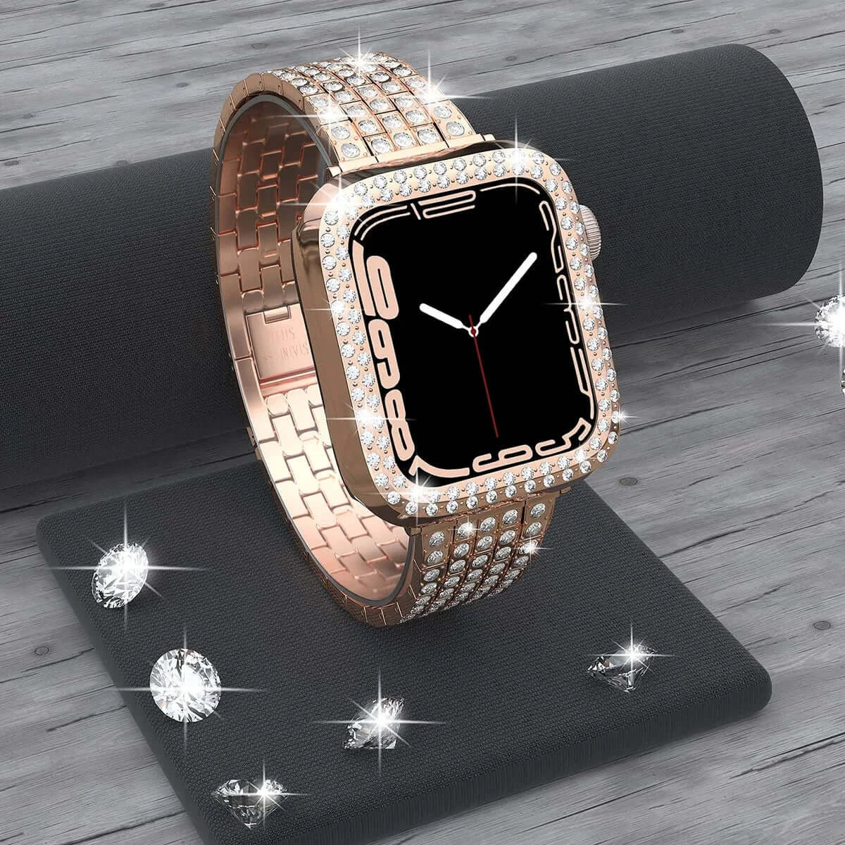 Apple Watch Bedazzled Stainless Steel Strap - Elegant Design