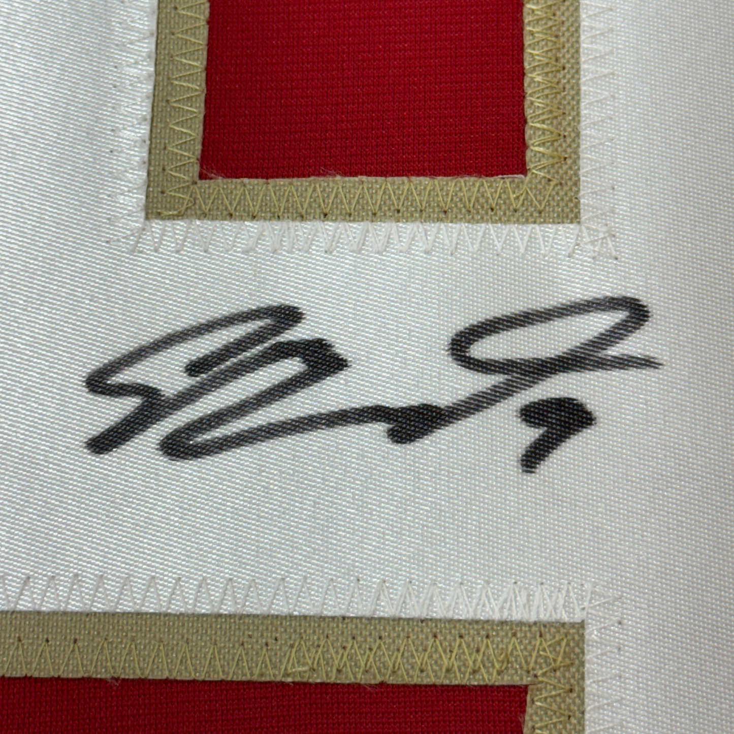 Framed Autographed/Signed Sam Bennett 35x39 Florida Red Hockey Jersey JSA COA