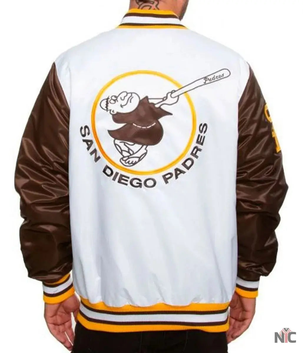 San Diego Padres Bomber Brown and White Jacket