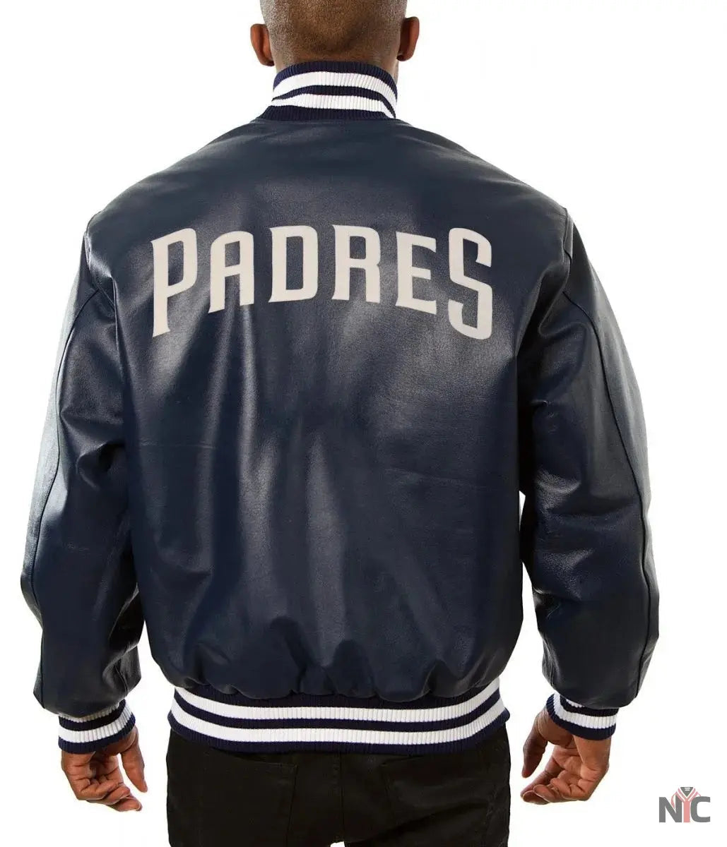 San Diego Padres Navy Blue Leather Jacket