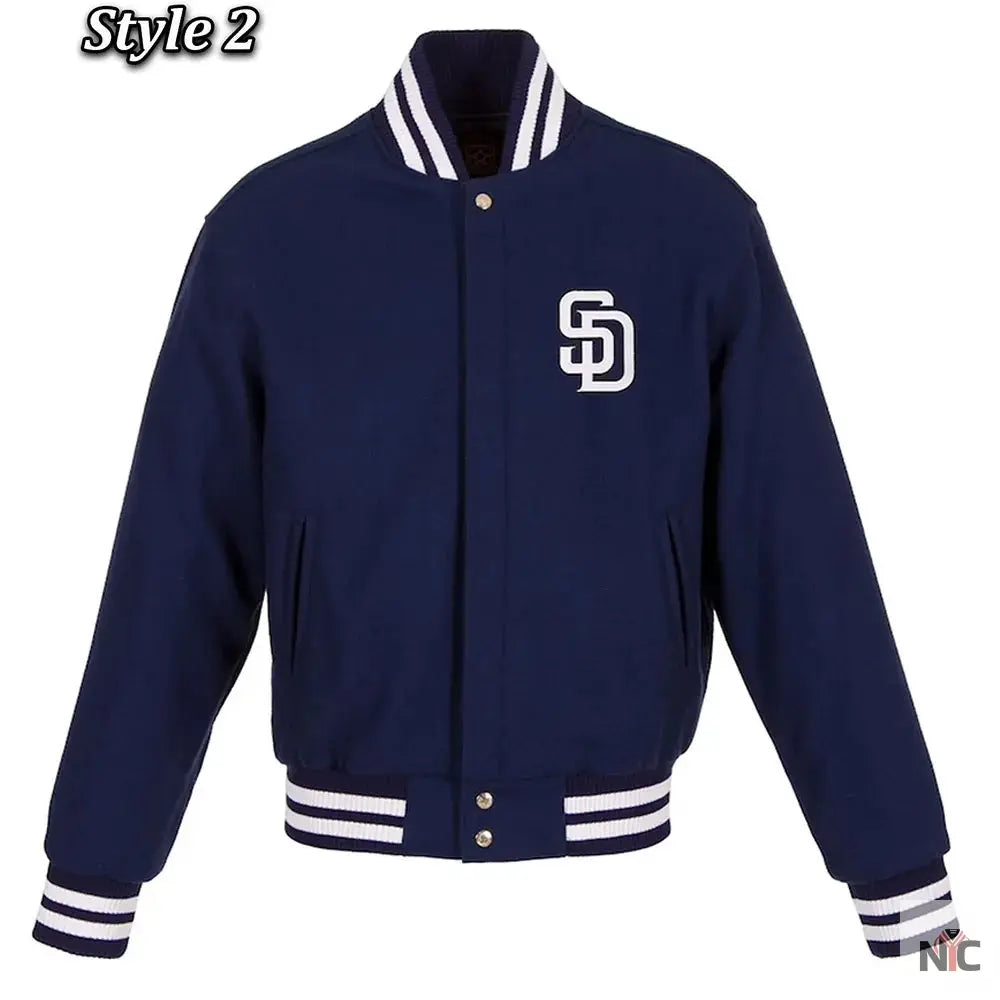 San Diego Padres Navy Blue Wool Jacket