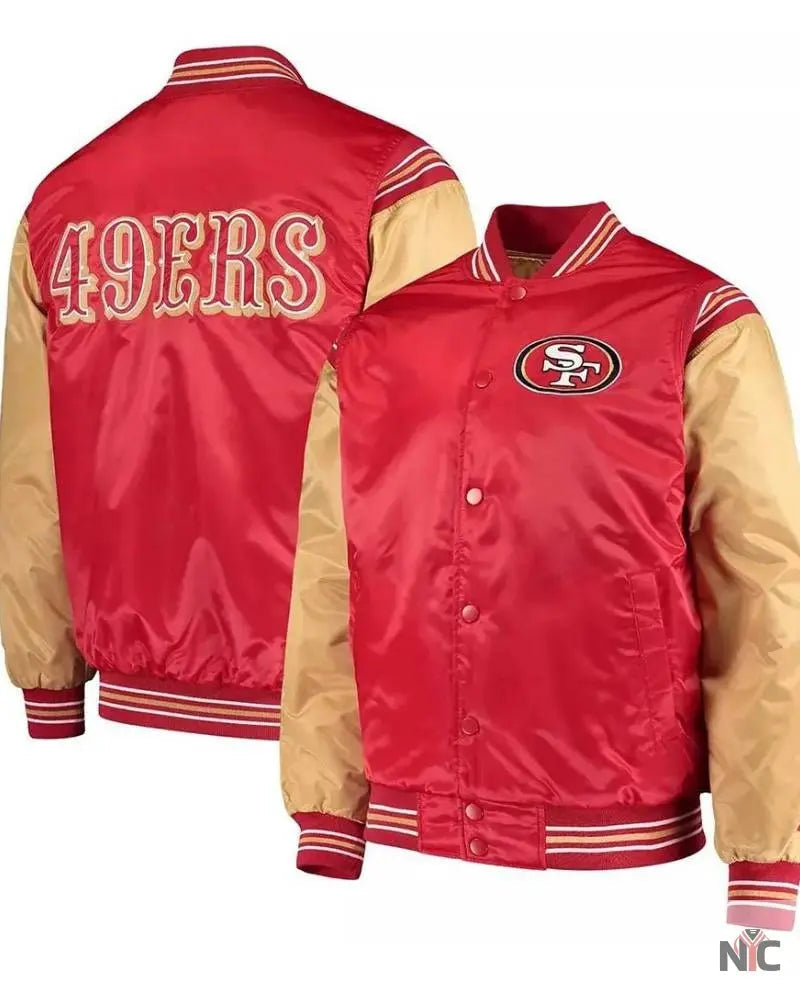 San Francisco 49ers Enforcer Scarlet And Gold Varsity Jacket