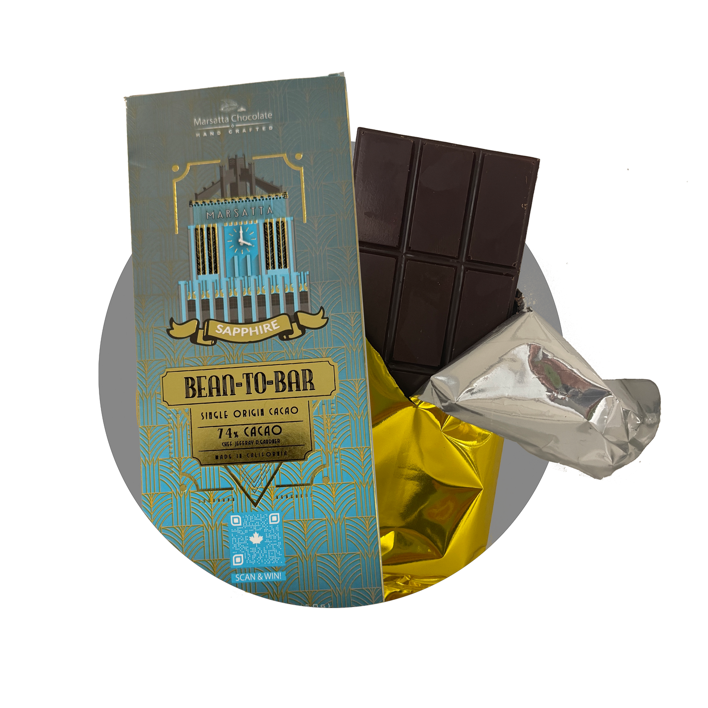 "Sapphire Label" - 74% Bean-To-Bar Chocolate