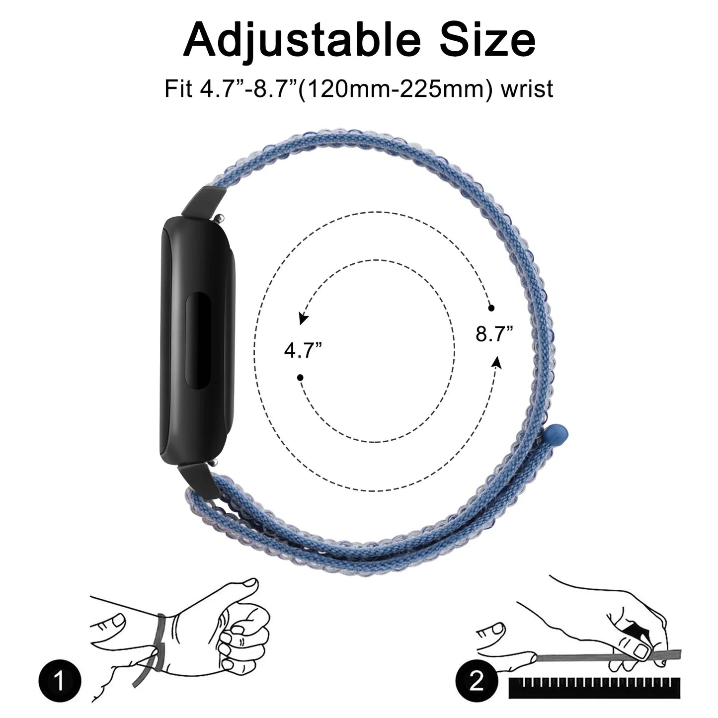 Fitbit Inspire 3 Nylon Strap - Comfortable Sport Band