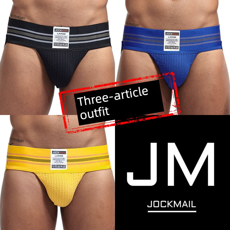Jockmail Men’s Plaid Cotton Jockstrap – Low Waist, Breathable & Elastic Fit