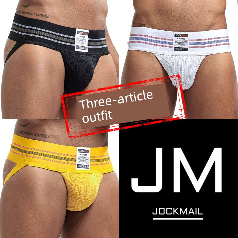 Jockmail Men’s Plaid Cotton Jockstrap – Low Waist, Breathable & Elastic Fit