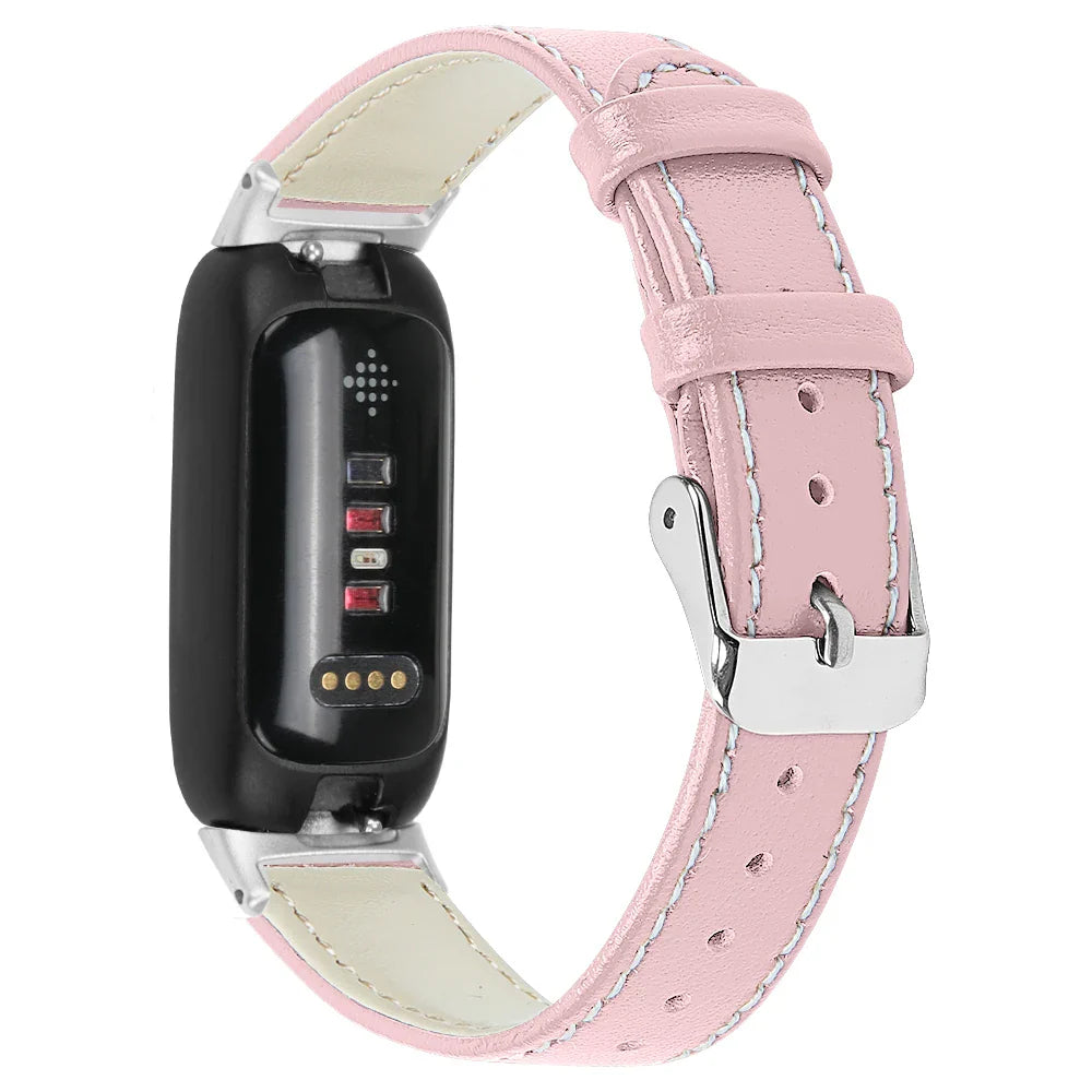 Fitbit Inspire 3 Leather Band - Stylish and Breathable Strap