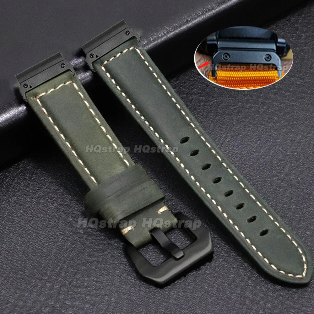 Garmin Vintage Leather Strap - Classic and Comfortable Band