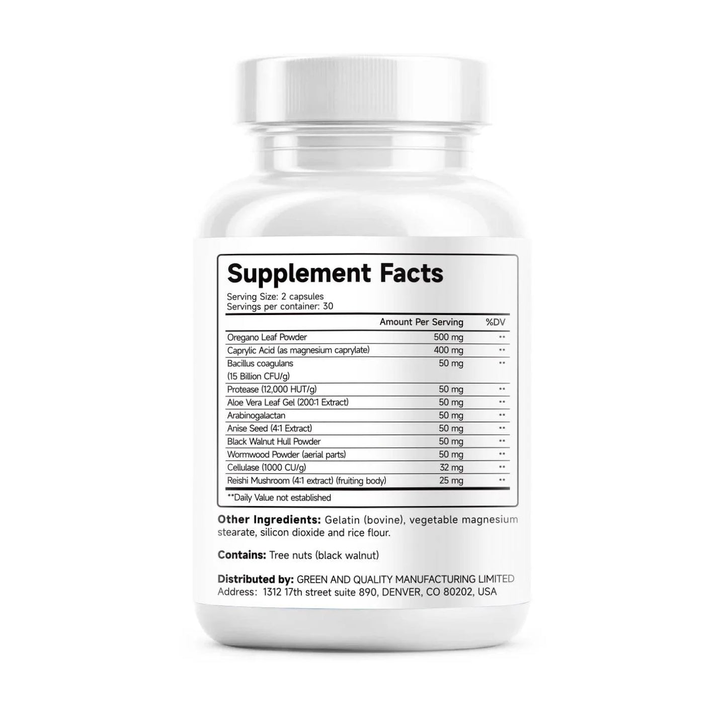 Candida Cleanse - Gut & Colon Support (60 Capsules) - for Men & Women - Natural Herbs for Intestinal Detox - Anti Yeast Overgrow