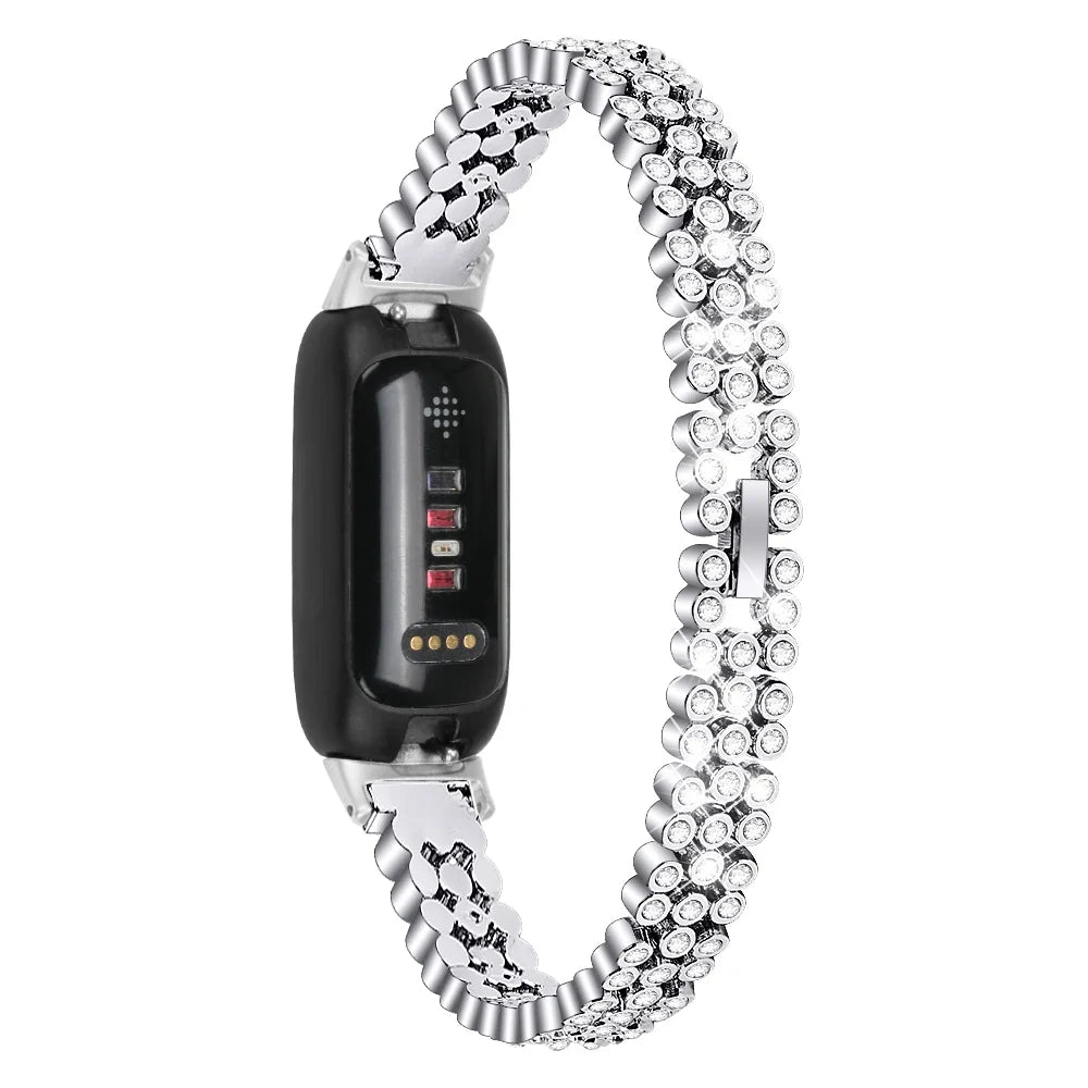 Fitbit Inspire 3 Metal Strap - Elegant Bling Design Bracelet