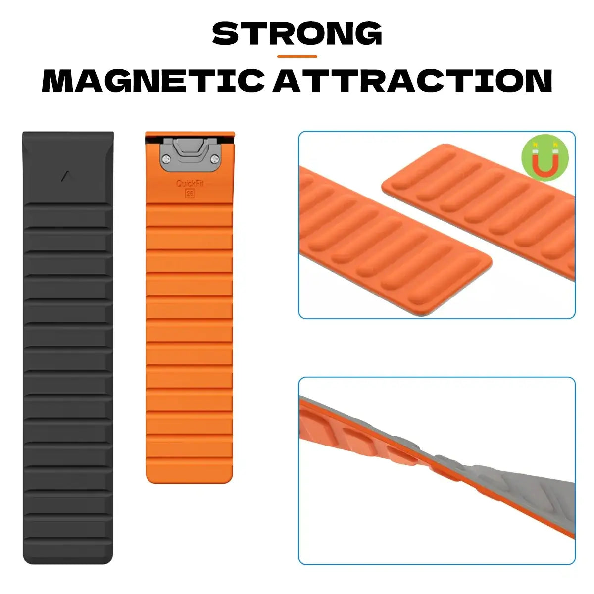 Garmin Magnetic Silicone Band - Durable QuickFit Strap
