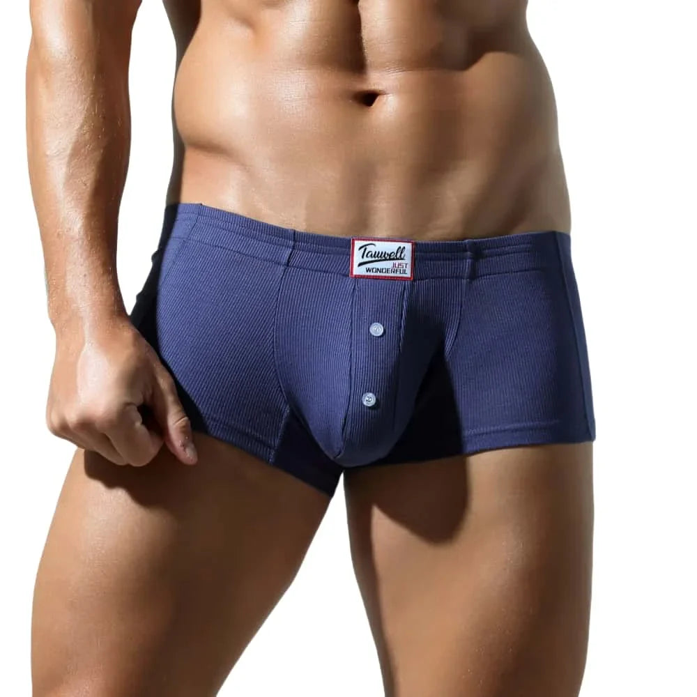 Tauwell Men’s Low Waist Boxer Shorts – Cotton Blend Underwear with U-Convex Pouch