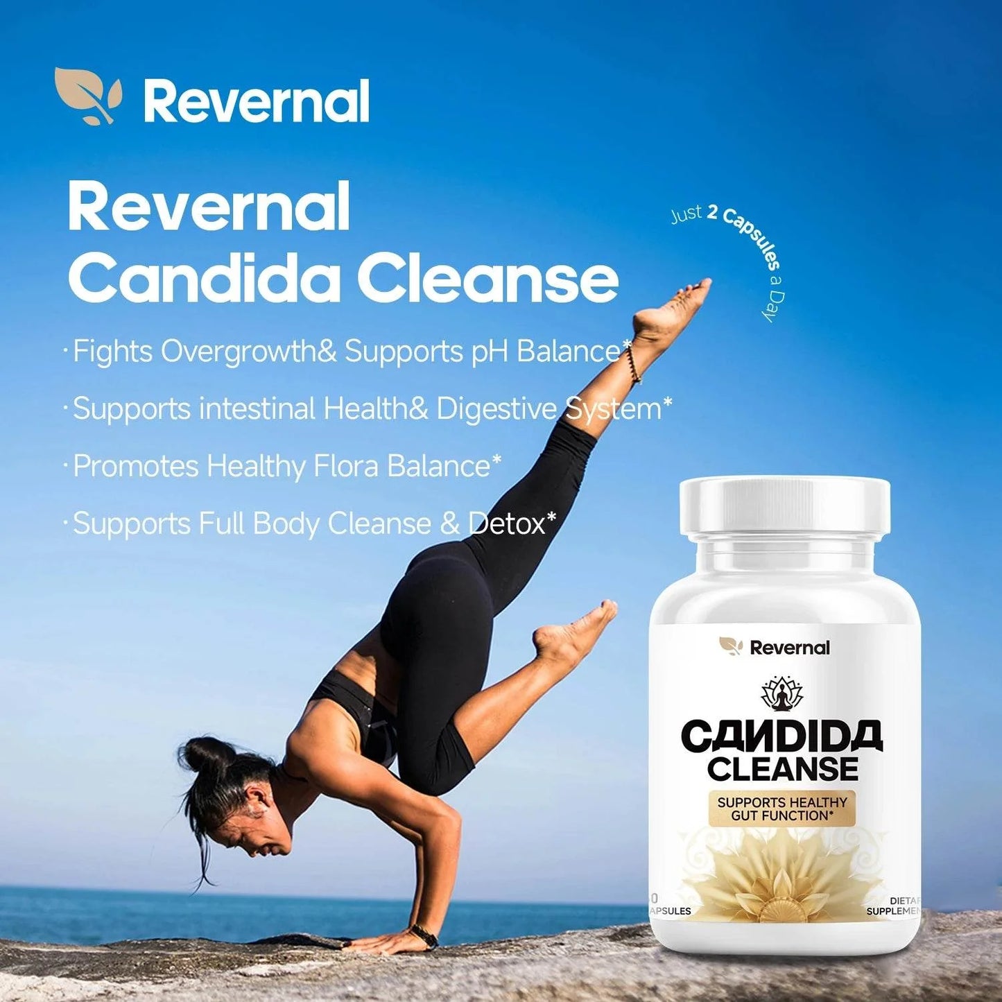 Candida Cleanse - Gut & Colon Support (60 Capsules) - for Men & Women - Natural Herbs for Intestinal Detox - Anti Yeast Overgrow
