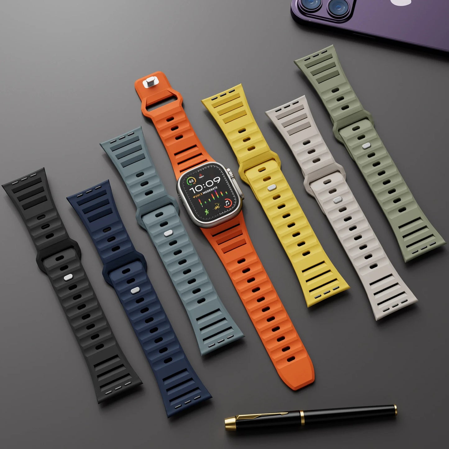 Apple Watch Sport Silicone Strap - Flexible, Waterproof Band