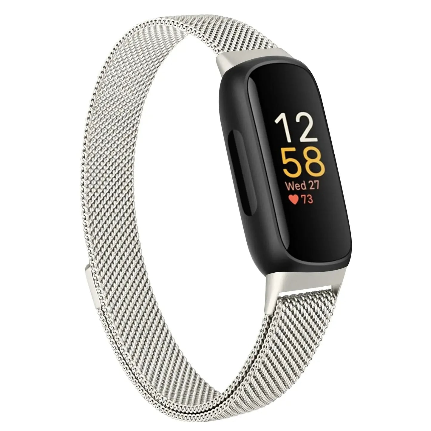 Fitbit Inspire 3 Metal Magnetic Loop Band – Stainless Steel Mesh Strap