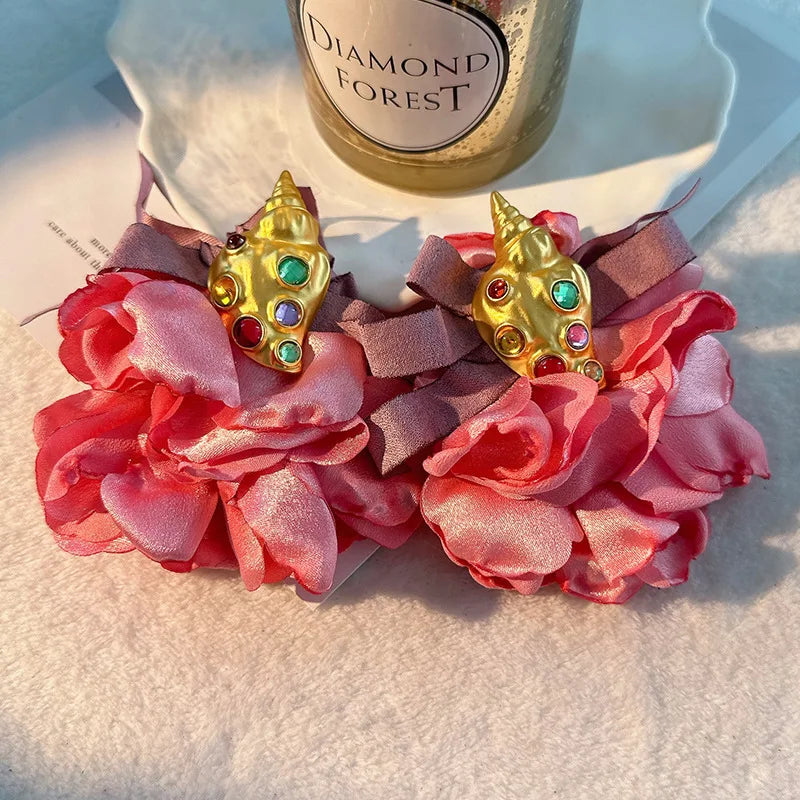 Handmade Cotton Long Tassel Earrings