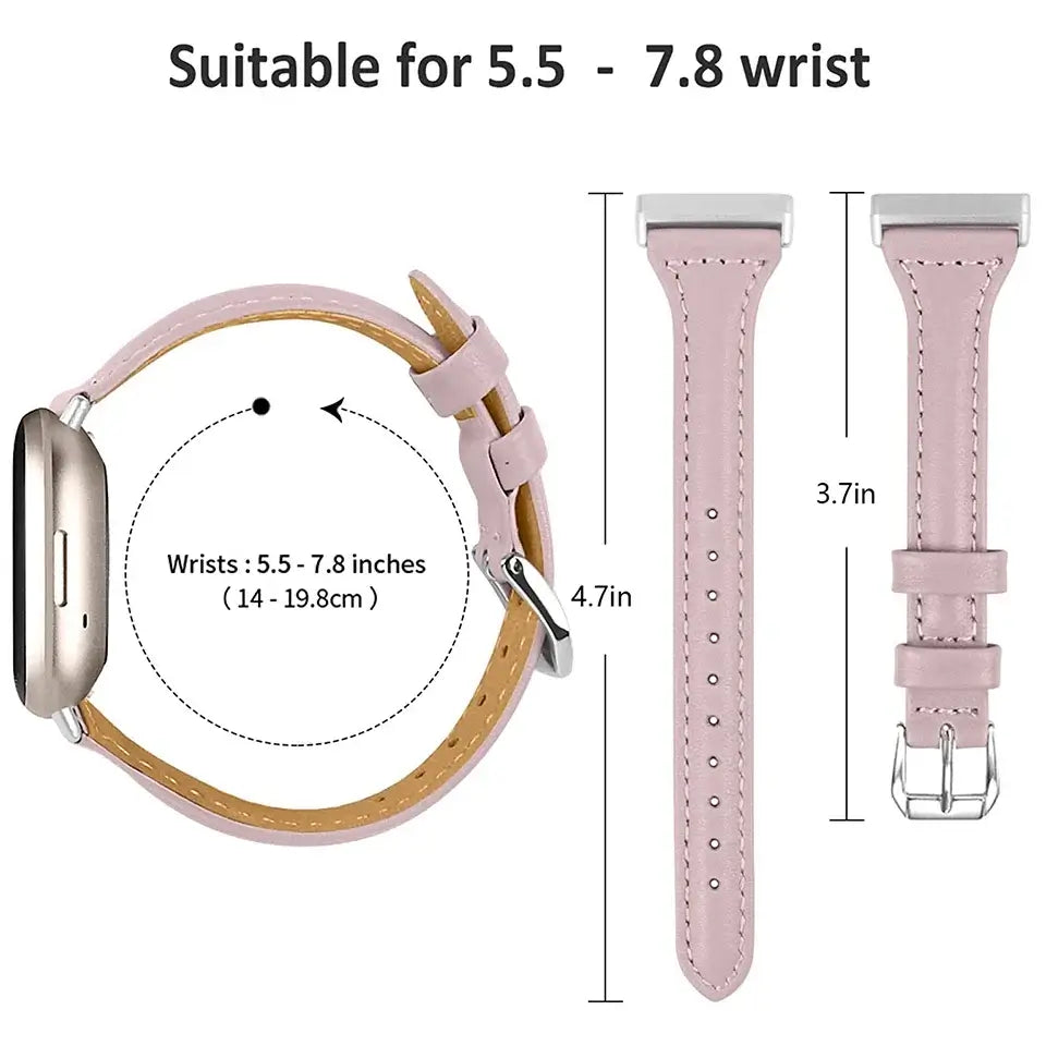 Fitbit Versa & Sense Leather Band - Classic and Stylish