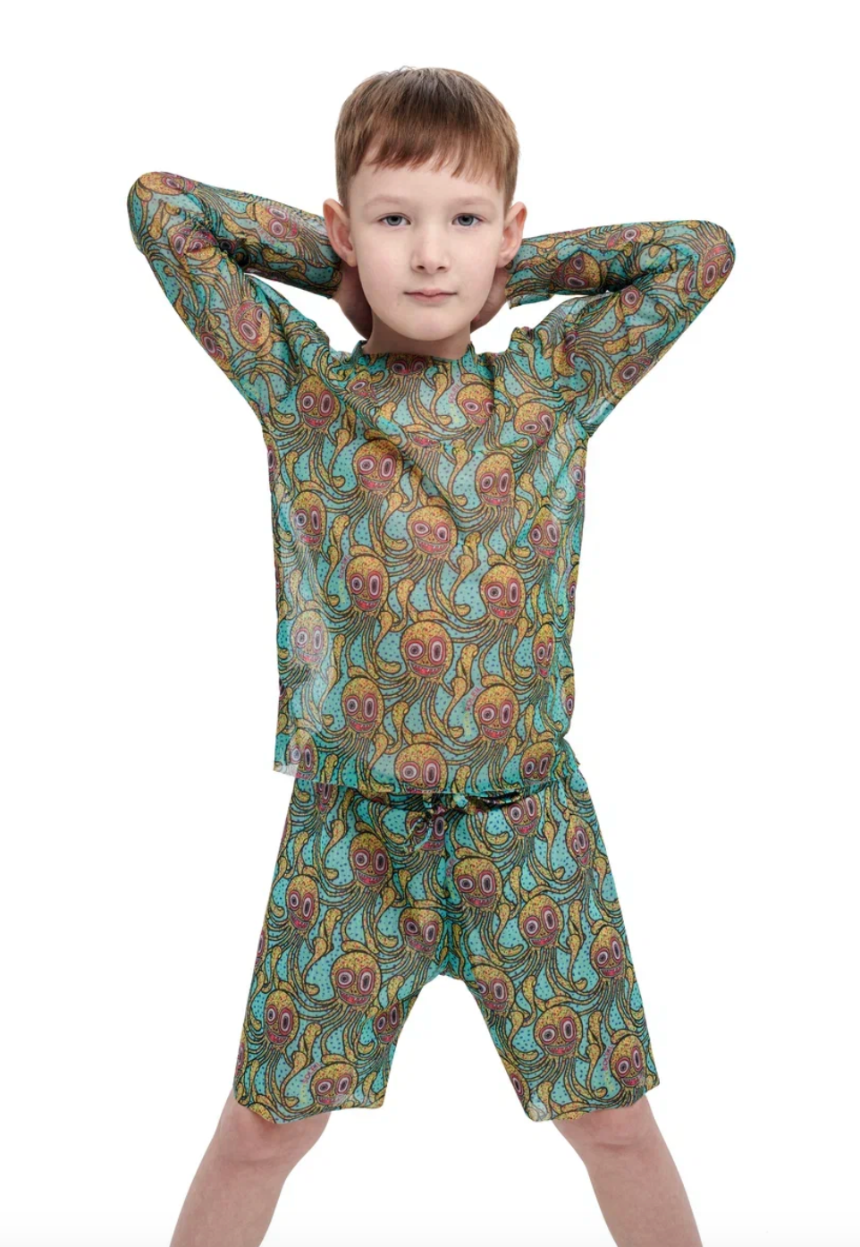 Kid's Smart T-shirt with ot without Hood Octopus