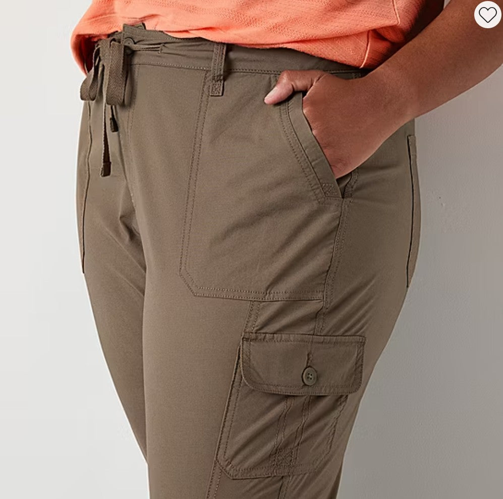St. John's Bay Women's Mid Rise Plus Capri Pant