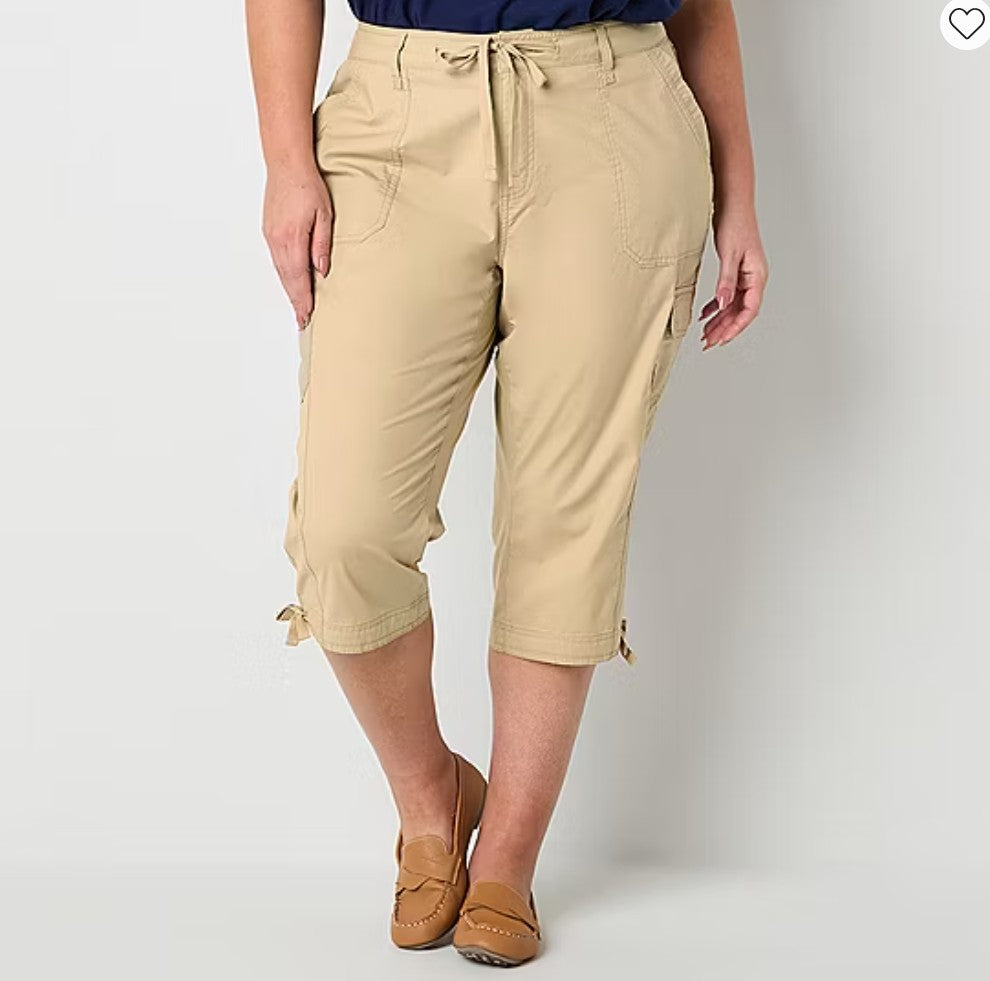St. John's Bay Women's Mid Rise Plus Capri Pant