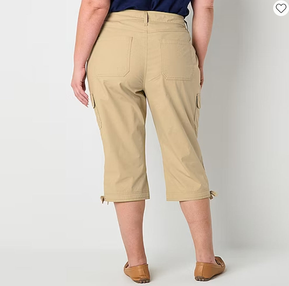 St. John's Bay Women's Mid Rise Plus Capri Pant