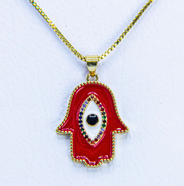 Evil Eye Necklace – Made in Turkey (Red or Blue)