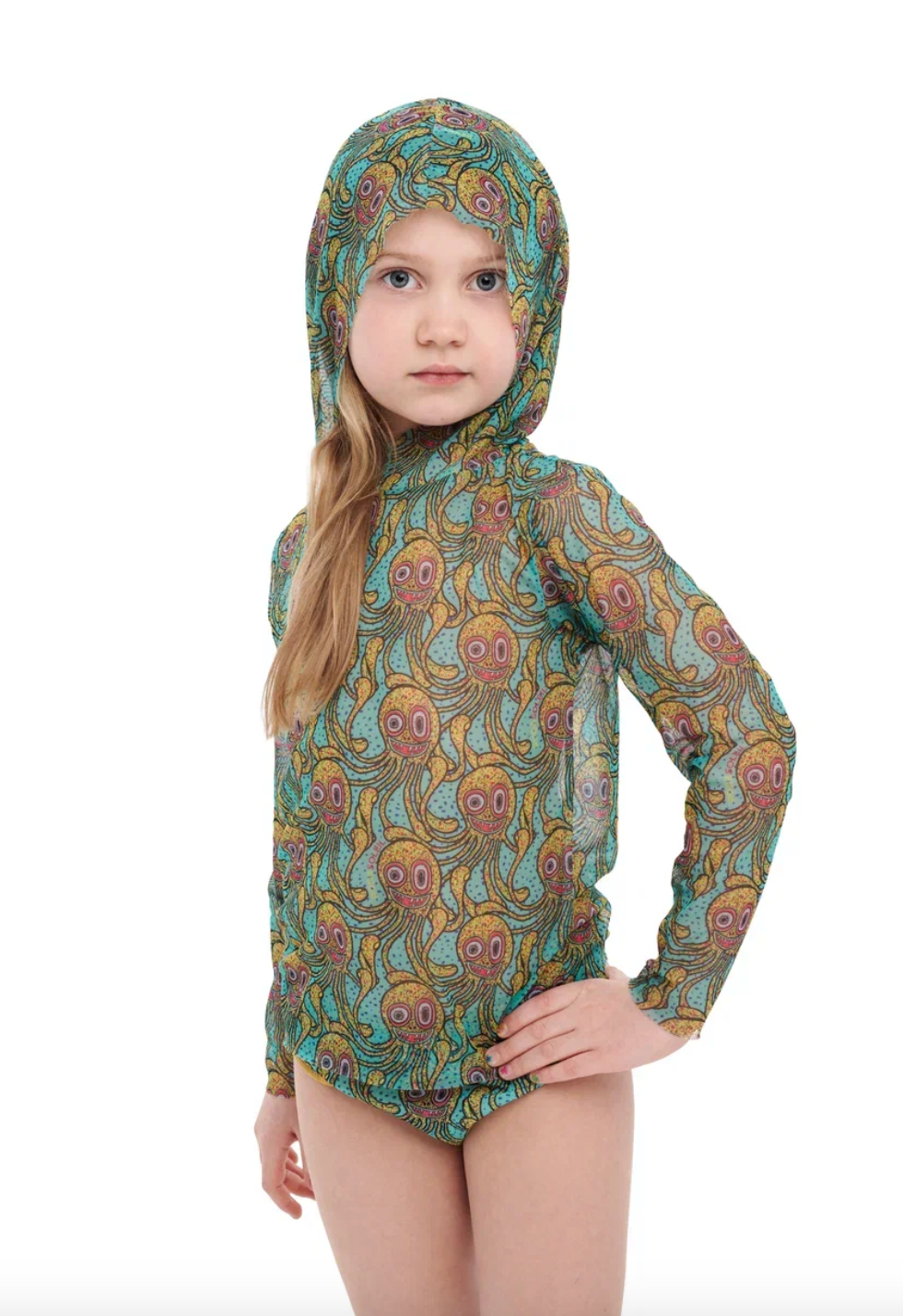 Kid's Smart T-shirt with ot without Hood Octopus