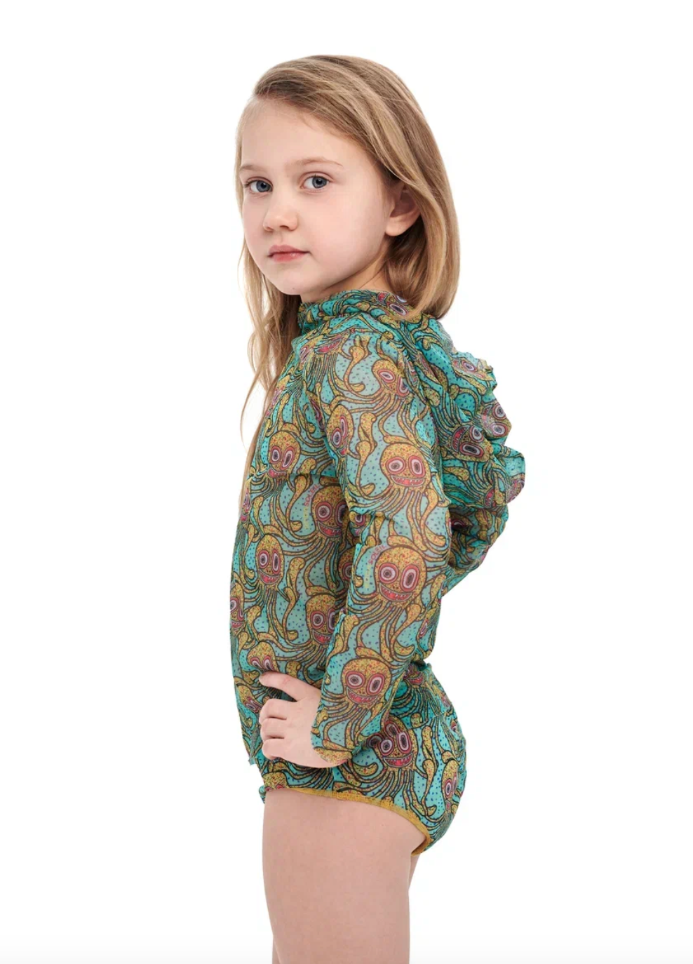 Kid's Smart T-shirt with ot without Hood Octopus