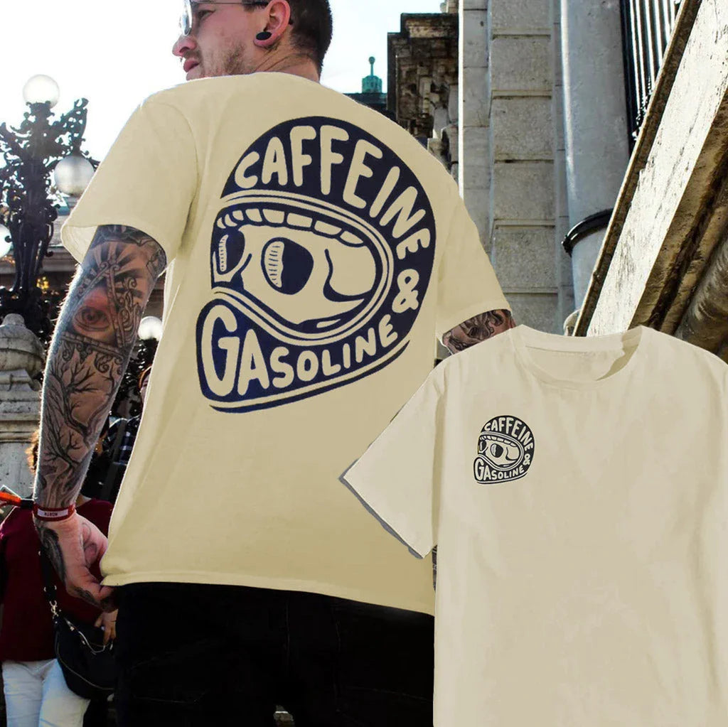 Caffeine & Gasoline Graphic Cotton T-shirt Unisex