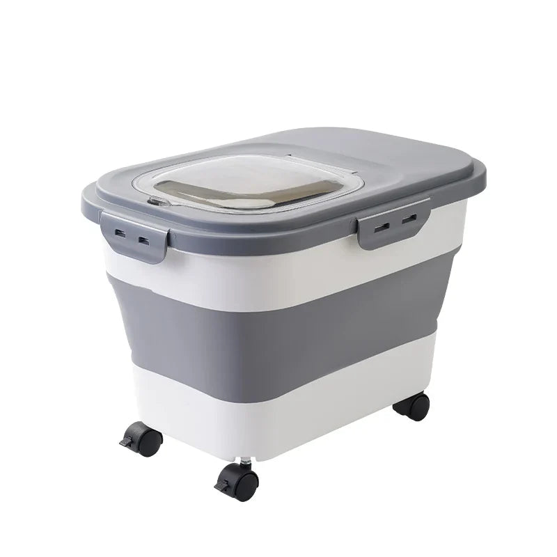 13/33LB Collapsible Cat Dog Food Storage Container Folding Pet Food Container Airtight Sealing Box kitchen Grain Storage Boxes