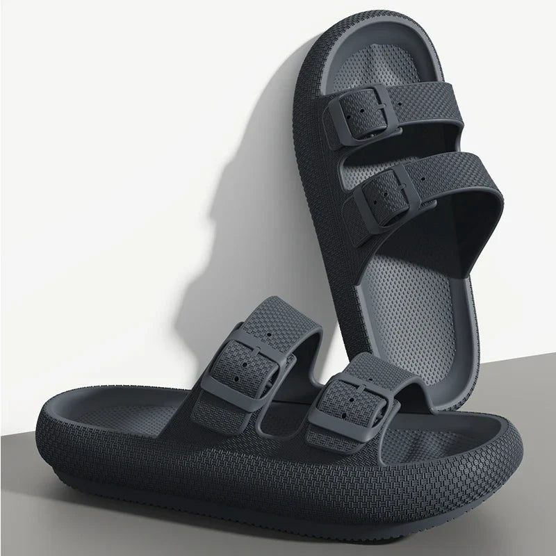 2025 New Men's Outdoor Fashion Thick Sole Sandals - Non-Slip Shower Slippers for Bathroom, Lightweight Comfortable House Slipper