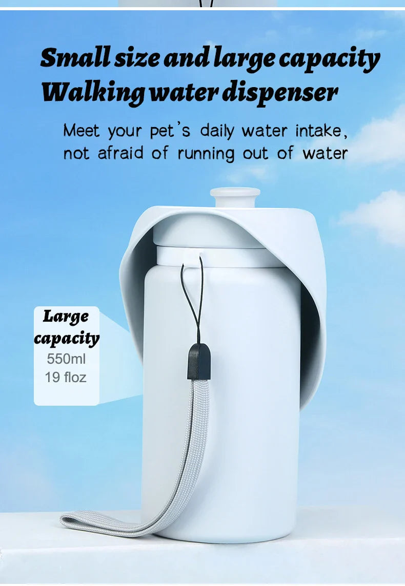 550ml Folding Pet Water Bottle - Portable Travel Mug for Dogs & Cats
