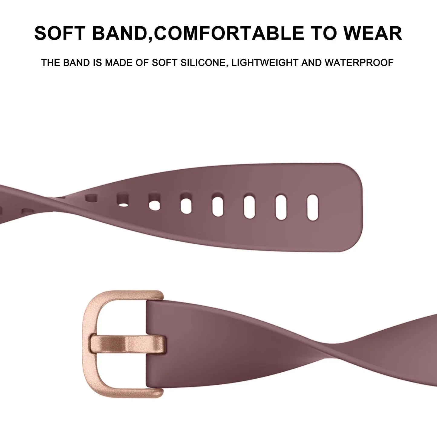 Fitbit Inspire 3, 2, 1, HR, Silicone Band - Soft Waterproof Strap