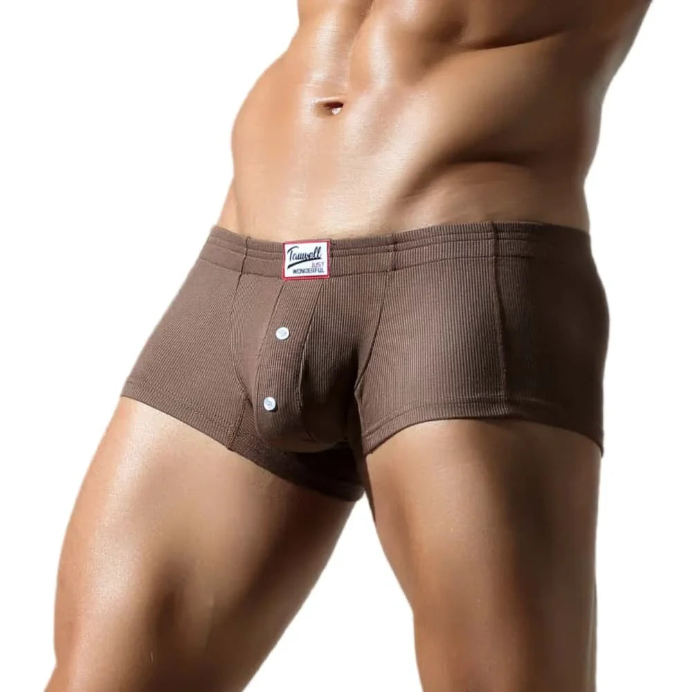 Tauwell Men’s Low Waist Boxer Shorts – Cotton Blend Underwear with U-Convex Pouch
