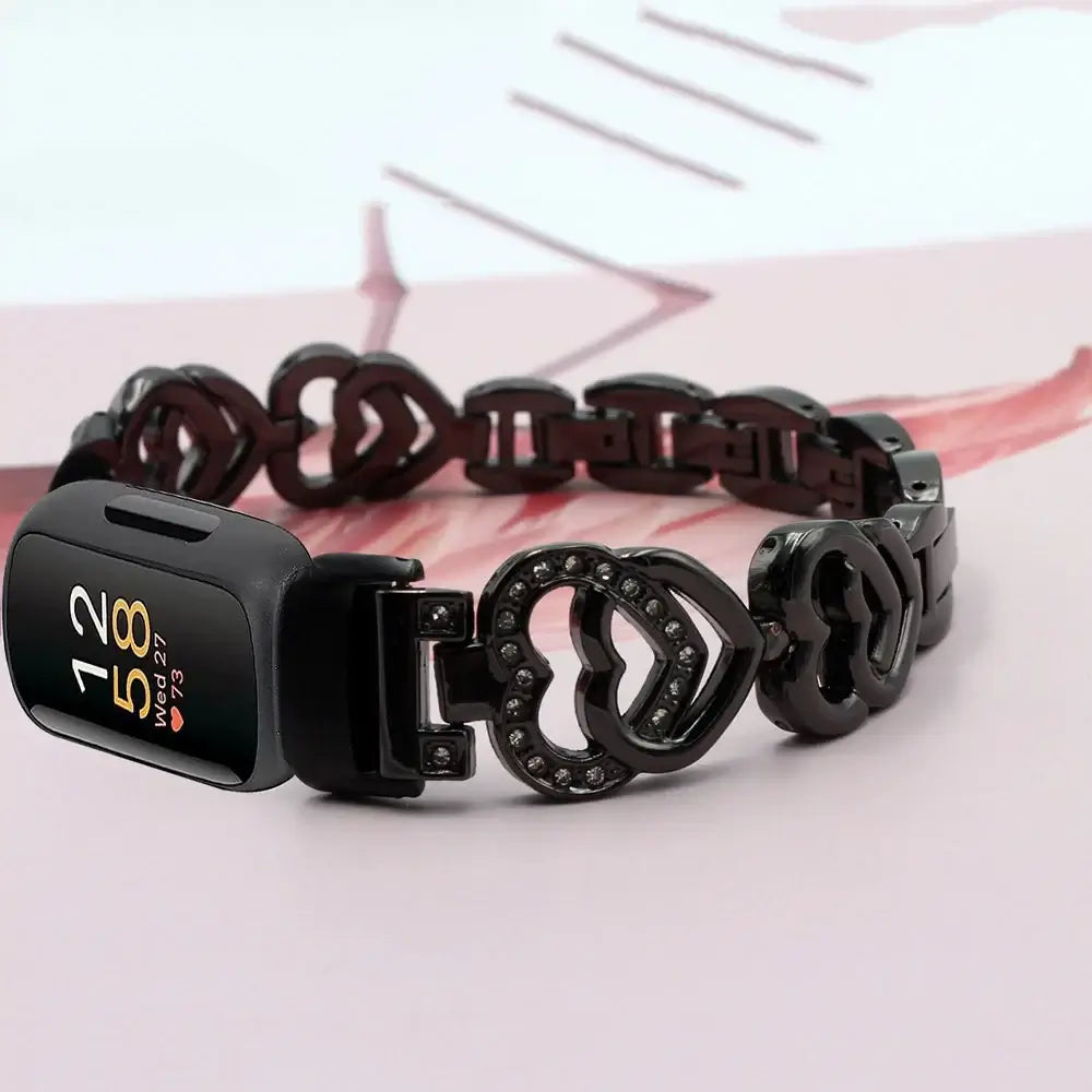 Fitbit Inspire 3 Steel Heart Design Band – Elegant Stainless Steel Strap