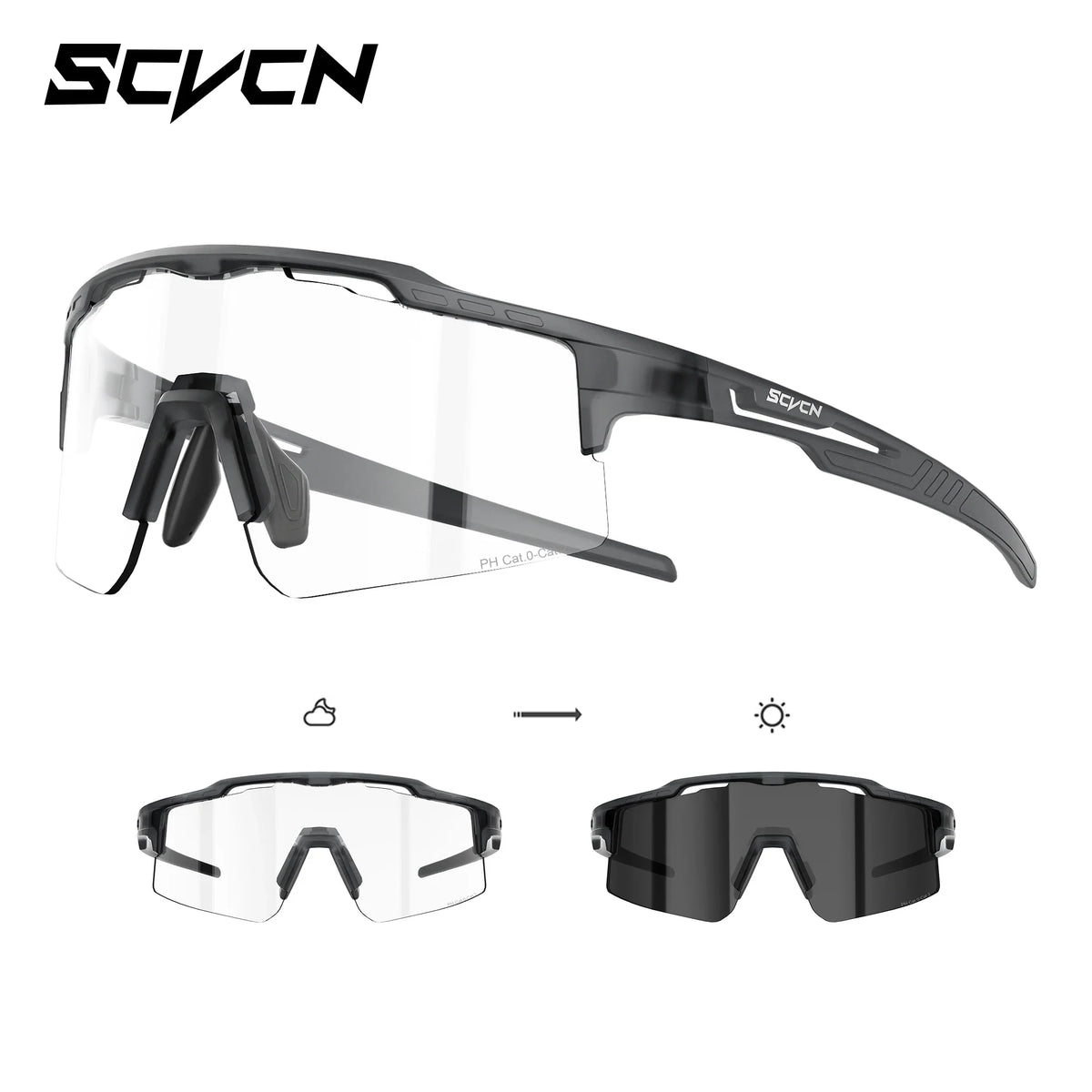 SCVCN Hiking Eyewear Women UV400 Photochromic Bike Riding Sunglasses Outdoor Men Sports MTB Goggles Running Climbing Hydrophobic