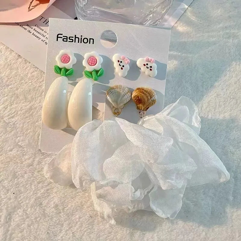 Handmade Cotton Long Tassel Earrings