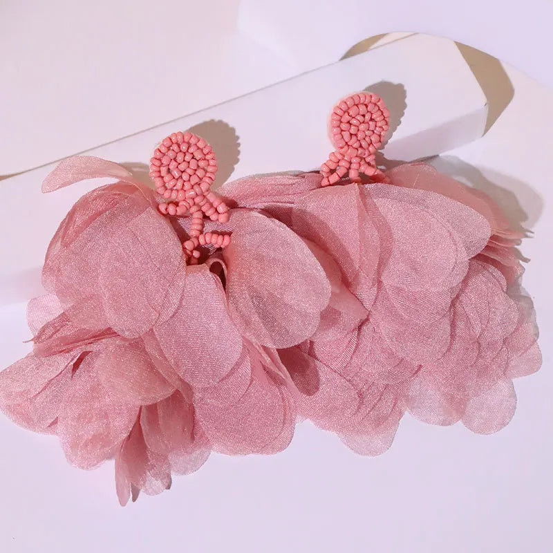 Handmade Cotton Long Tassel Earrings