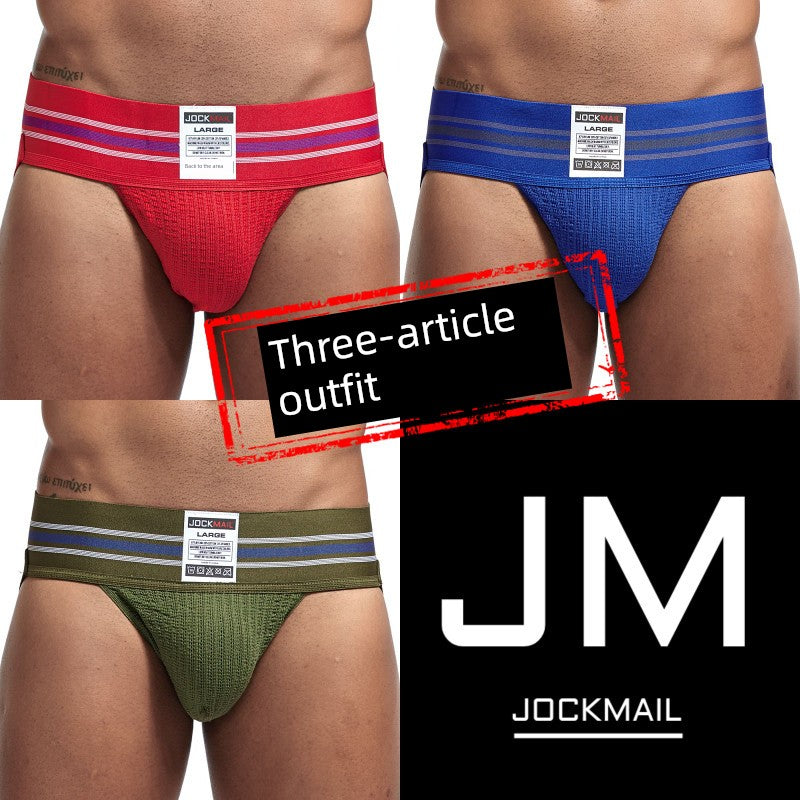 Jockmail Men’s Plaid Cotton Jockstrap – Low Waist, Breathable & Elastic Fit