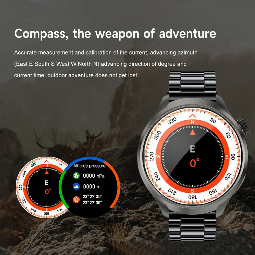 2025 New Smart Watch Men 1.85 Inch Compass 410 mAh Large Battery GPS Motion Track Bluetooth Call Health monitoring Smartwatches