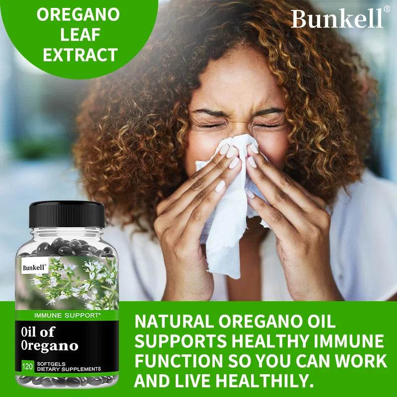 Oregano Oil, Vegan Liquid Capsules - Immune and Gut Support Supplement for Digestive Health