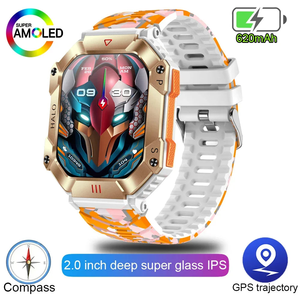 2024 New Outdoor Sports Smart Watch Altitude Pressure Compass Heart Rate Blood Oxygen Monitoring Bluetooth Call Smartwatches 
