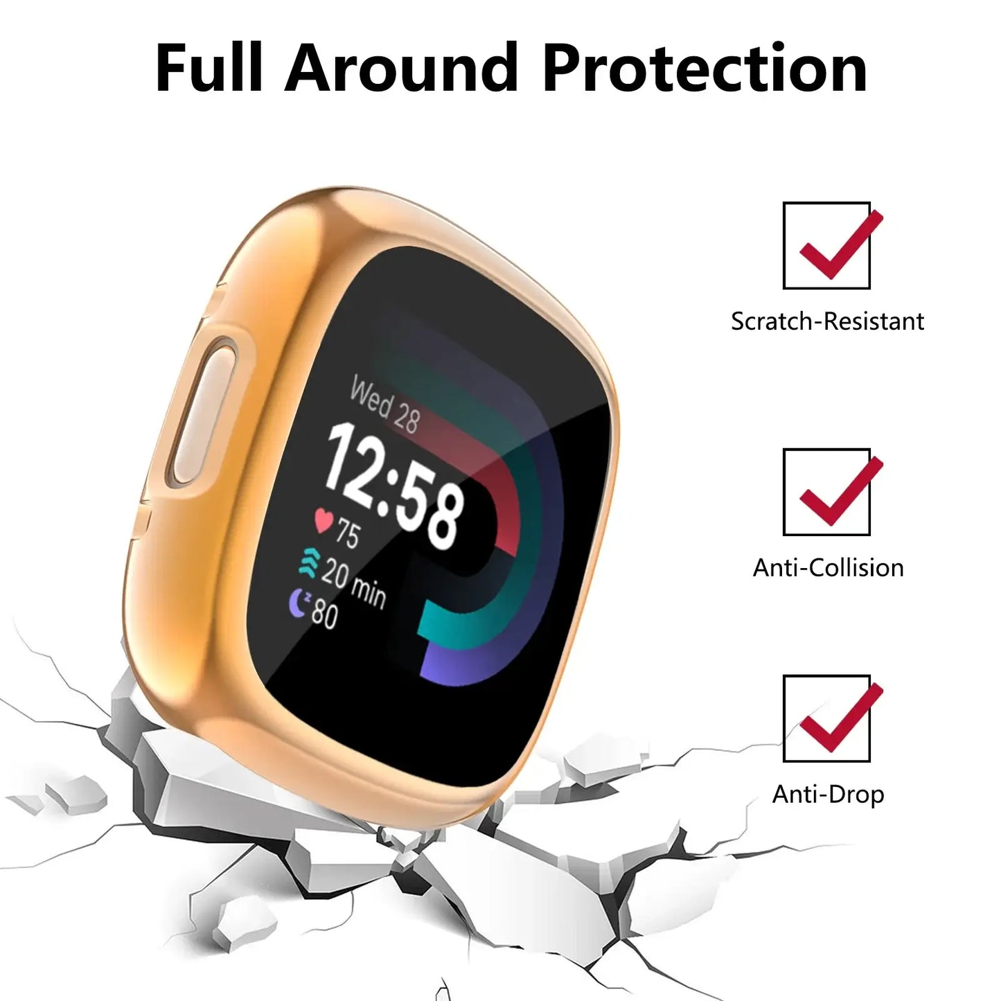 Fitbit Versa & Sense Case and Screen Protector