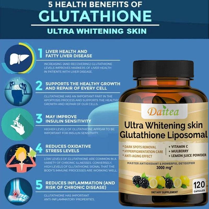 Collagen Glutathione Capsules - Powerful Antioxidants That Help with Immune Function, Boost Metabolism, Repair and Cleanse