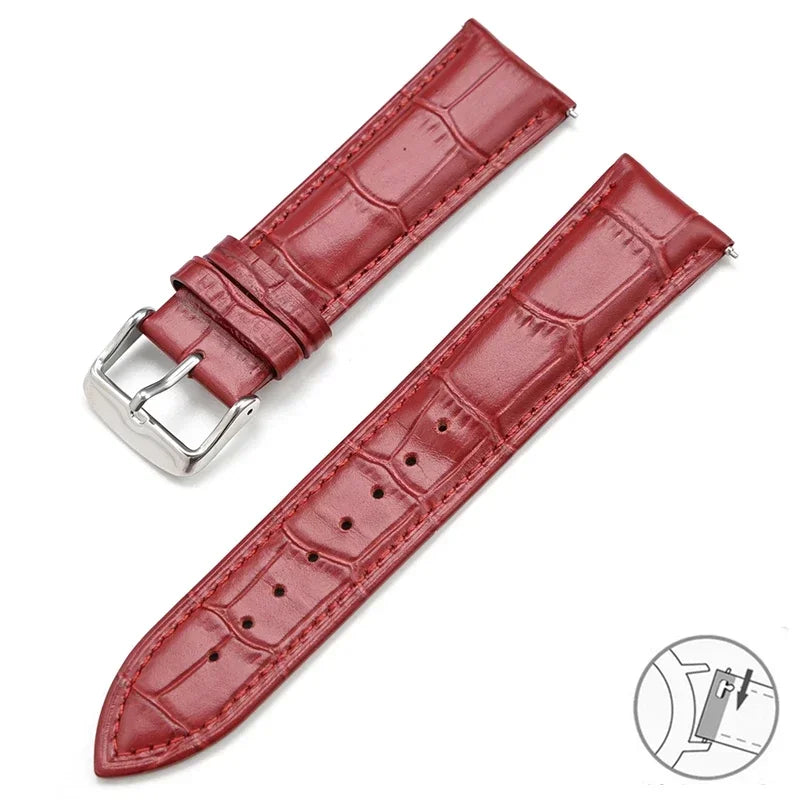 Samsung Galaxy Watch 7, 6, 5, 4 & FE Croc-Embossed Leather Band