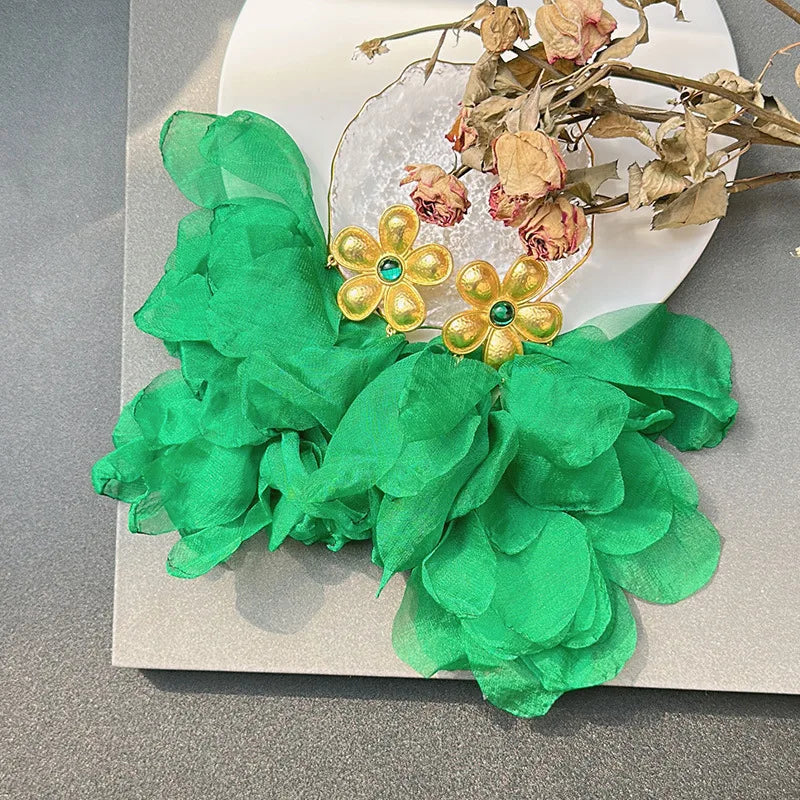 Handmade Cotton Long Tassel Earrings
