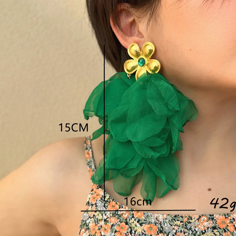 Handmade Cotton Long Tassel Earrings