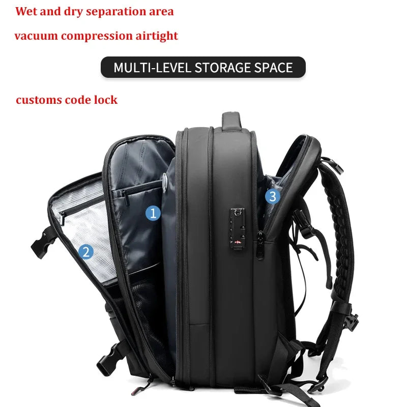 17" Laptop Travel Backpack for Men, Large Capacity, Business & School