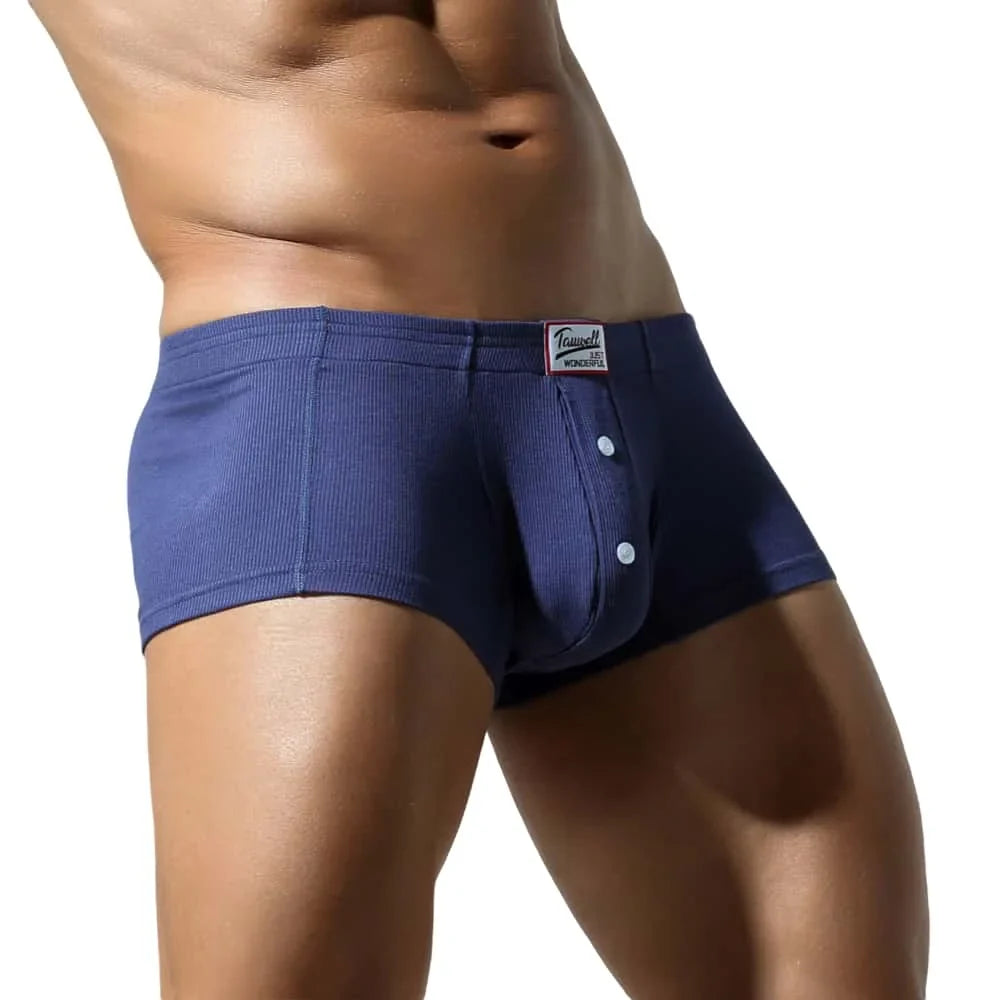 Tauwell Men’s Low Waist Boxer Shorts – Cotton Blend Underwear with U-Convex Pouch