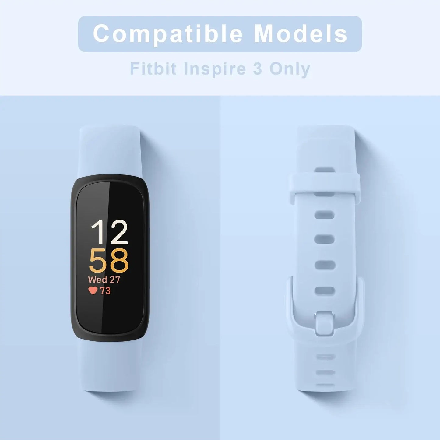 Fitbit Inspire 3 Silicone Band – Soft Waterproof Strap